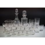 Collection of Cut Glass ware including Seven Brierly Sherry Glasses, 6 Edinburgh Sherry Glasses, 2