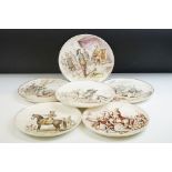 Set of Six 19th century French Pottery ' Creil-montereau ' Our Military Glories Plates, all marked