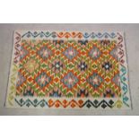 Hand Knotted Woolen Chobi Kilim Rug, 123cm x 84cm