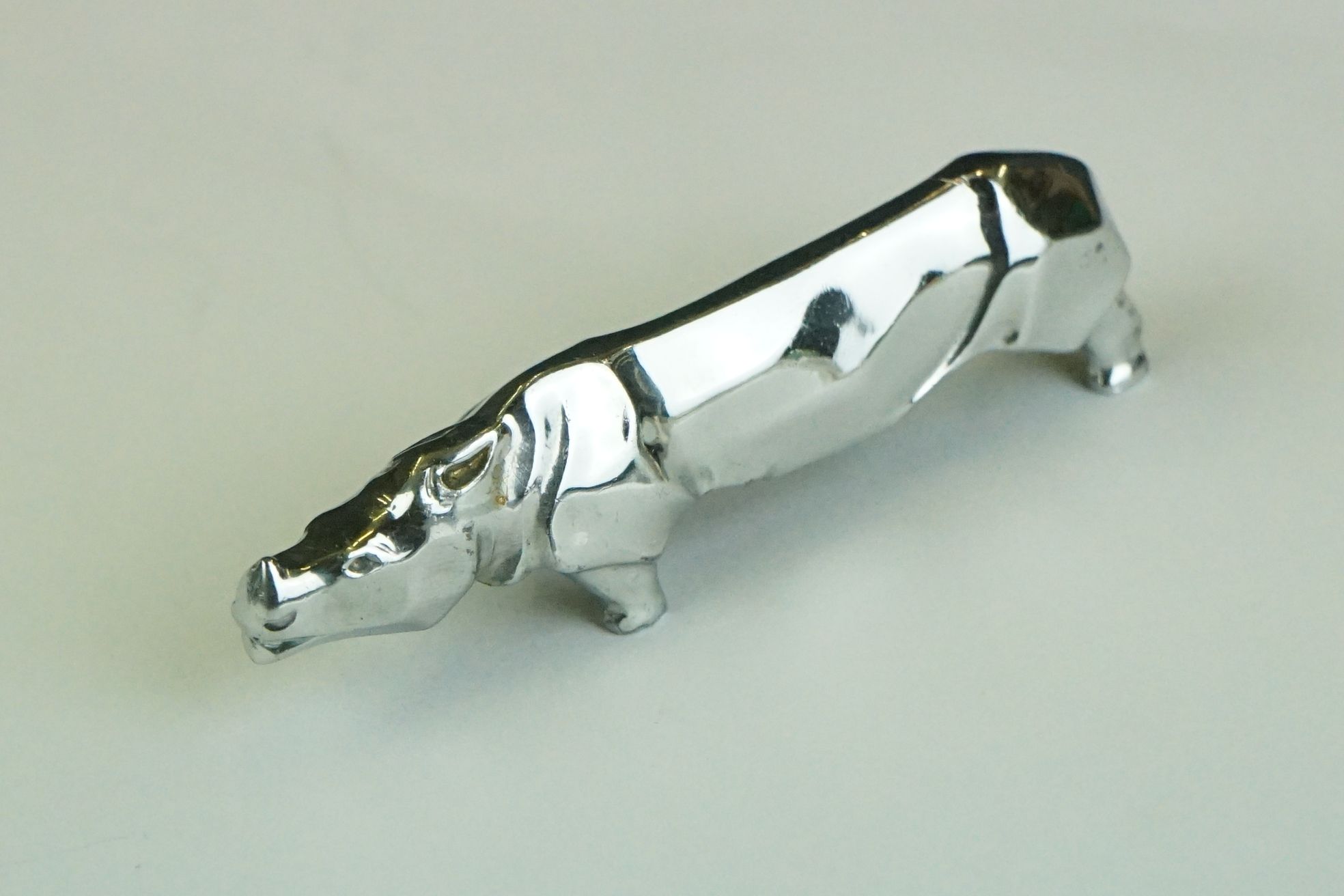 Set of Six Art Deco style White Metal Knife Rests in the form of different animals including - Image 4 of 8