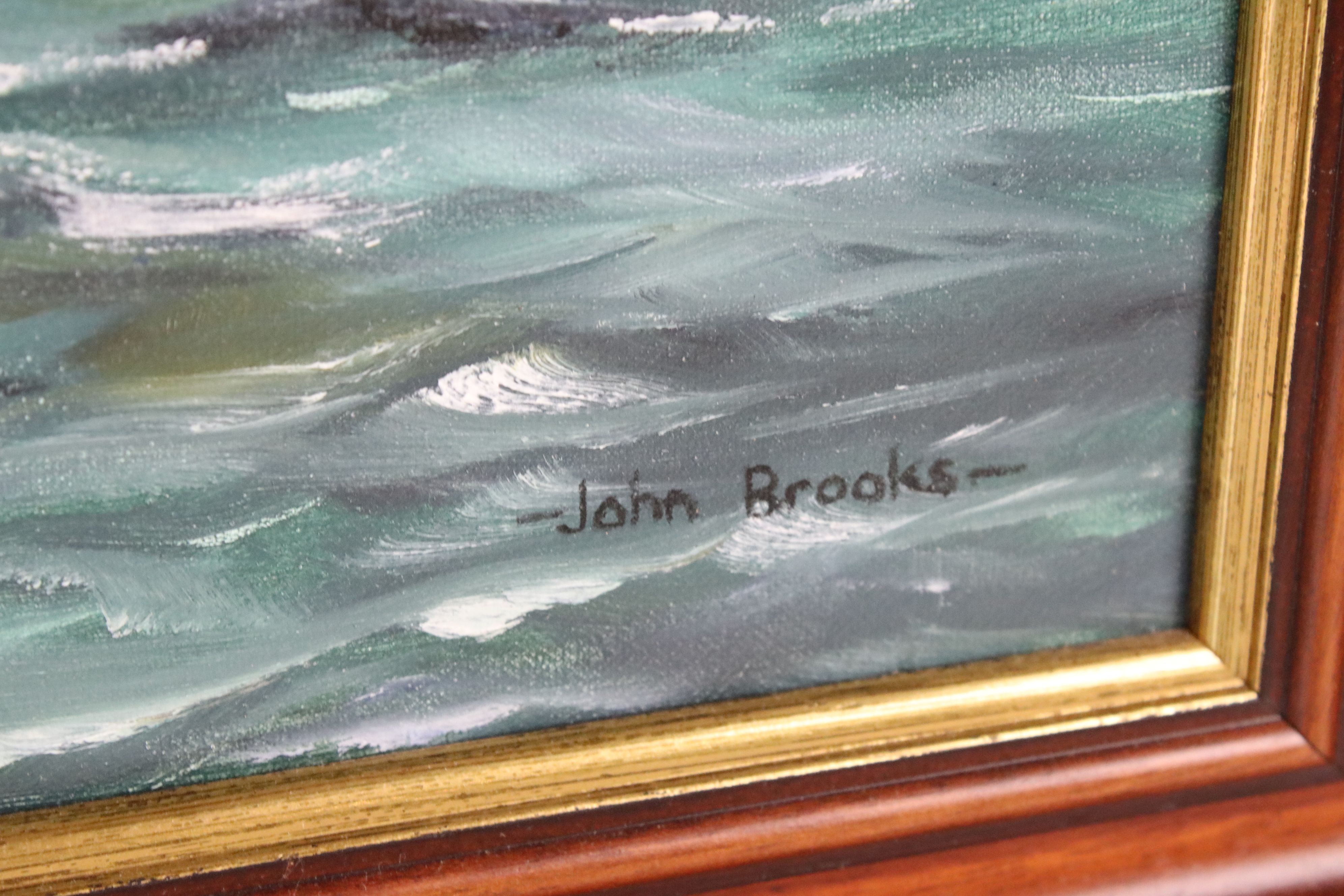 John Brooks (20th century) Oil Painting on Canvas of a Sunderland Flying Boat, signed lower right, - Image 12 of 12