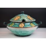 Della Robbia Pottery (Birkenhead 1894-1906) Lidded Soup Tureen and Cover in the melon pattern in