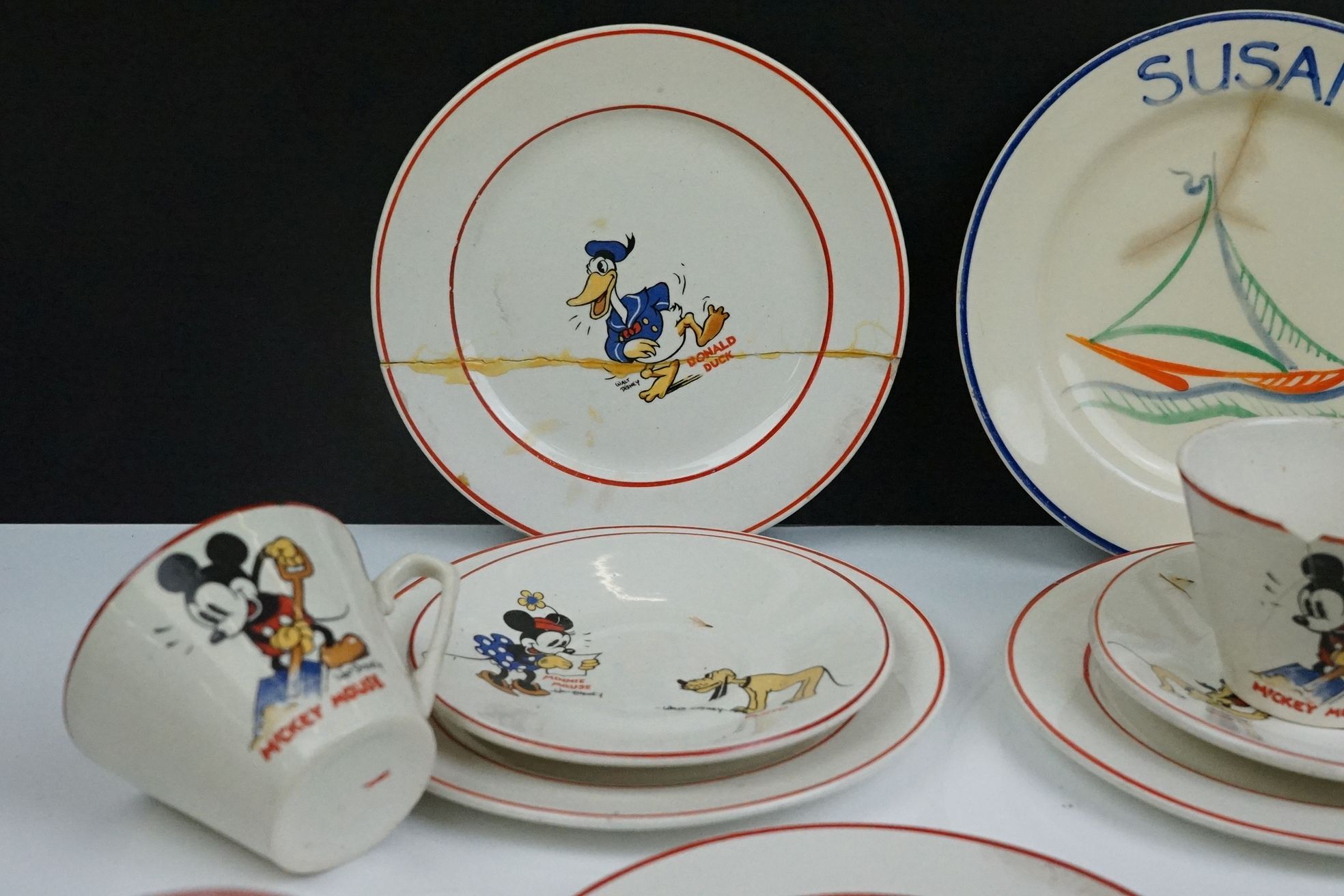 Art Deco Walt Disney Ceramic Child's part Tea Service decorated with various characters including - Image 10 of 15