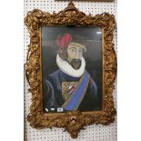 Oil Painting, Portrait of 16th century Noble Man, 60cm x 42cm, contained in an Ornate Gilt effect