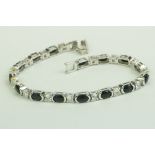 Silver CZ and Sapphire Bracelet