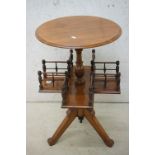 Late 19th century Mahogany Circular Reading Table, raised on a pedestal support with revolving