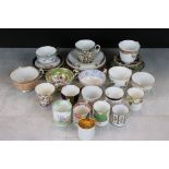 Collection of approximately Eighteen late 19th / Early 20th century Cups and Saucers including