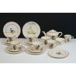 Art Deco Walt Disney Ceramic Child's part Tea Service decorated with various characters including