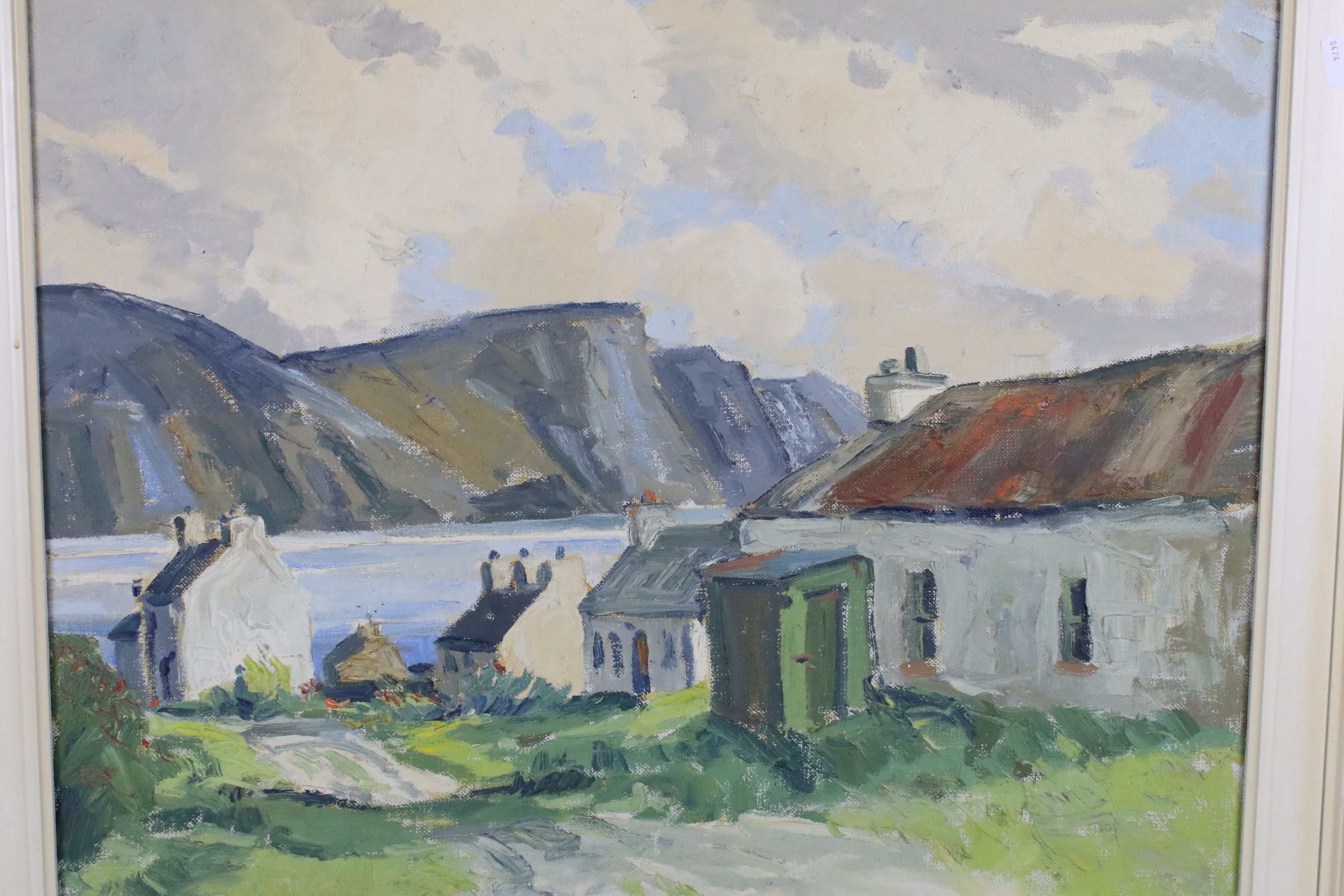 Desmond Turner RUA (1923 - 2011), Oil on Canvas, Cottages in an Irish Landscape, signed lower right, - Image 2 of 7