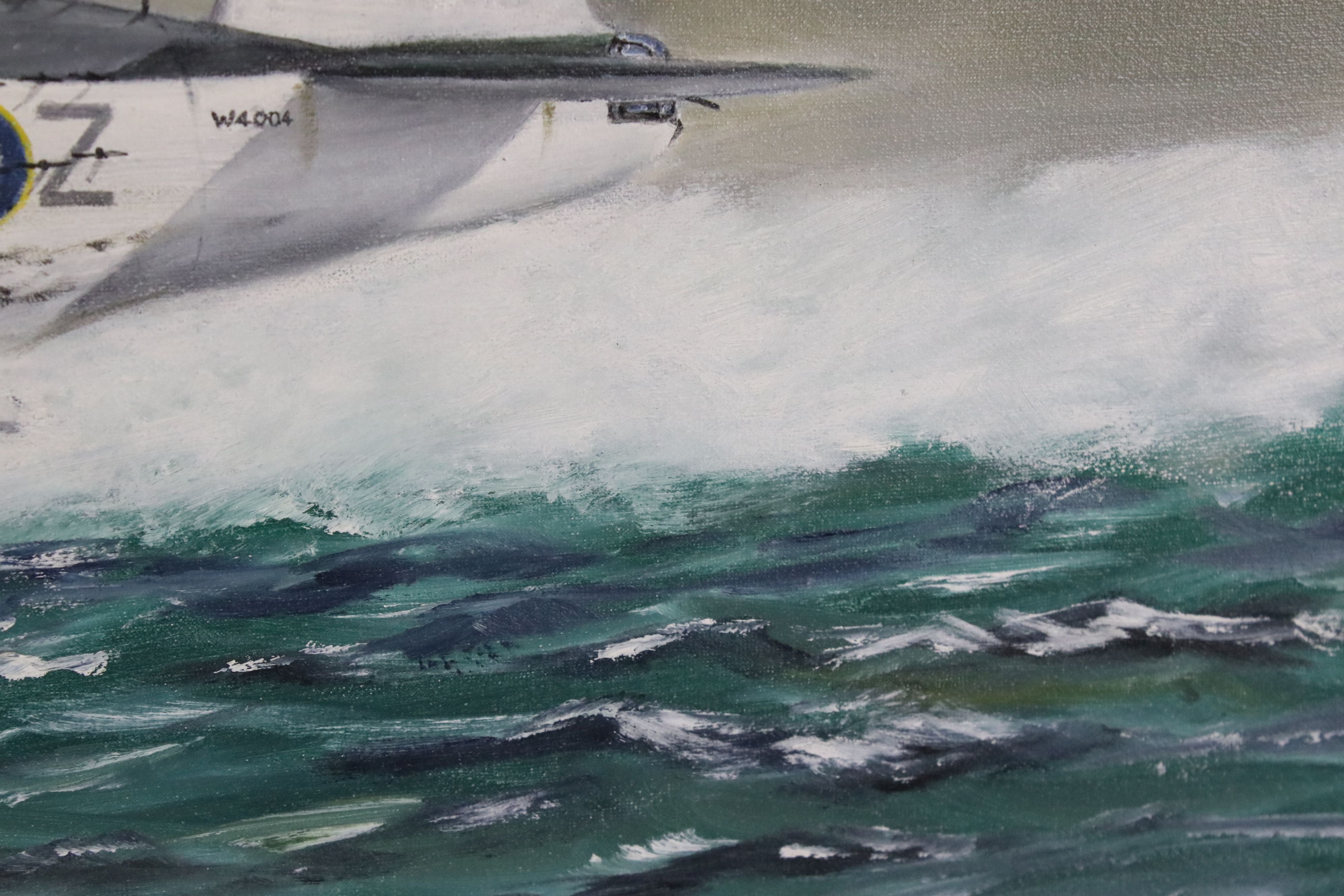 John Brooks (20th century) Oil Painting on Canvas of a Sunderland Flying Boat, signed lower right, - Image 11 of 12