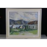Desmond Turner RUA (1923 - 2011), Oil on Canvas, Cottages in an Irish Landscape, signed lower right,