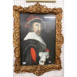 Oil Painting, Portrait of 16th century Noble Man, 67cm x 46cm, contained in an Ornate Gilt effect