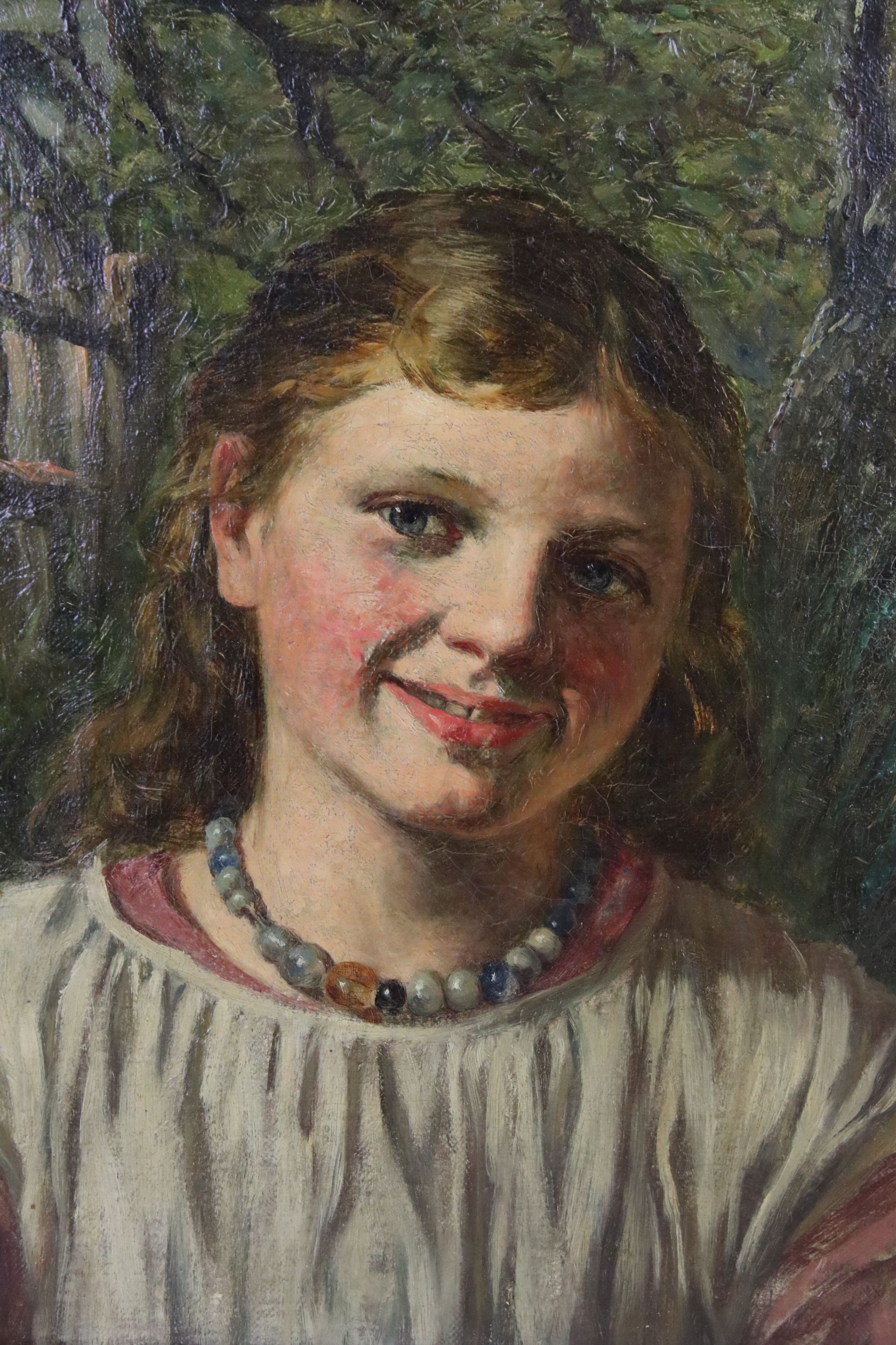 Late 19th / Early 20th century Oil Painting Portrait of a Young Girl, 30cm x 22cm, gilt framed - Image 2 of 4