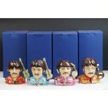 Four Peggy Davies Ceramics Limited Edition ' Pop Legend ' Character Jugs in the form of The Beatles,