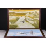 Barry Wallond (20th century) Two Oil Paintings on Canvas of Military Airplanes, both signed and