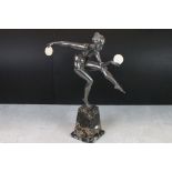 Alexandre-Joseph Derenne for Max Le Verrier, Art Deco Bronze Sculpture of a Dancer titled ' Dance