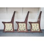 Three Script Type ' GWR ' Great Western Railways Cast Iron Bench Supports, 81.5cm high x 50cm wide