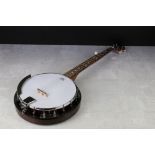 Modern ' G ' 5 string Banjo by Martin Smith with Remo skin, 98cm long