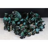 Collection of Twenty Five Blue Mountain Ceramic Animals and Birds including Large Lion (46cm