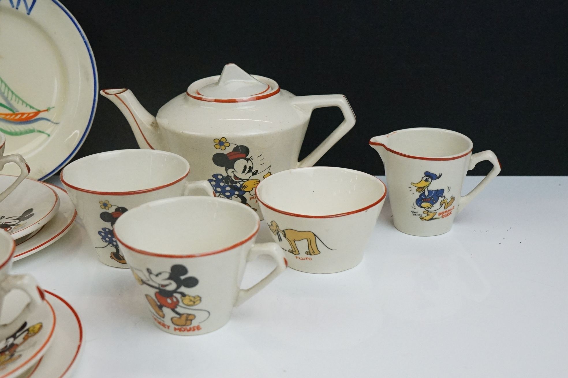 Art Deco Walt Disney Ceramic Child's part Tea Service decorated with various characters including - Image 11 of 15