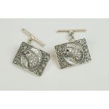 Pair of Silver Eagle Headed Cufflinks