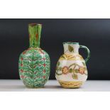 Della Robbia Pottery (Birkenhead 1894-1906) Bottle Vase with incised fern leaf decoration in