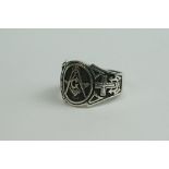 Silver Masonic Ring