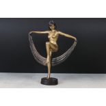 Art Deco Figurine of a Nude Dancing Lady, 30cm high