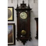 Victorian Walnut Cased Vienna style Regulator Wall Clock, the dial with Roman numerals and