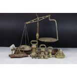 Set of Four Brass Bell Weights ranging from 7lb to 1lb together with four further matched weights