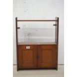 19th / Early 20th century Mahogany Hanging Wall Shelf and Cupboard, 48cm wide x 63cm high
