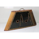 Wooden framed Hammered Dulcimer in the East Anglian style, 99cm x 56cm