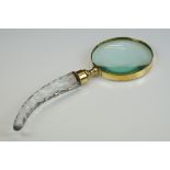 Large Brass Hand Held Magnifying Glass