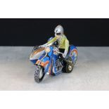 Tin Plate Clockwork Motorcycle and Sidecar