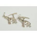 Pair of Silver Elephant shaped Cufflinks