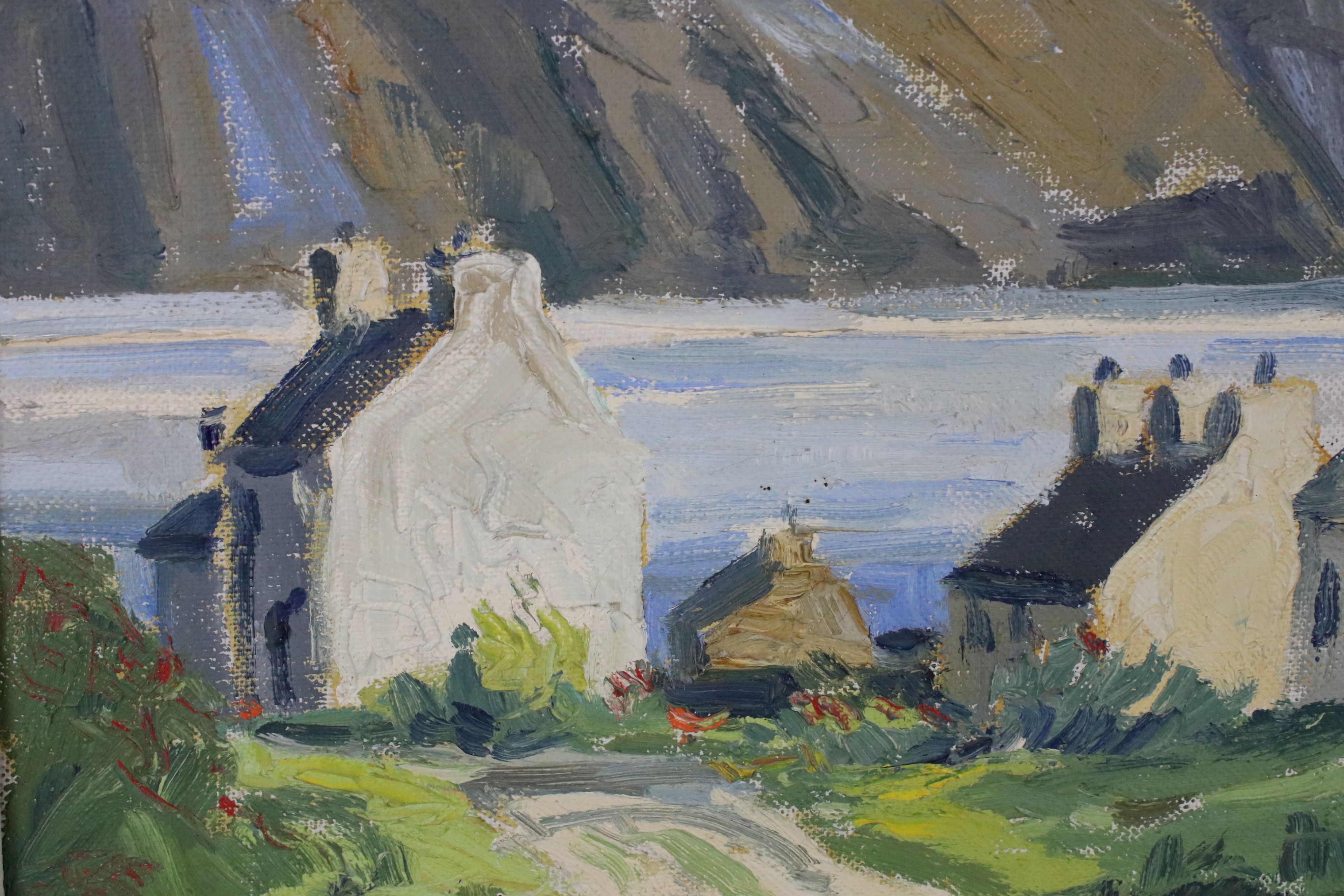 Desmond Turner RUA (1923 - 2011), Oil on Canvas, Cottages in an Irish Landscape, signed lower right, - Image 3 of 7