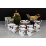 Mixed lot of ceramics including Two Carn pottery Vases, Continental Motto ware Flask signed to base,