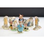 Collection of Eight Beatrix Potter Figures including three with Beswick Gold oval backstamp ( Mr