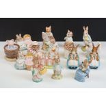 Collection of Sixteen Beatrix Potter Figures including Beswick (Yock-Yock in the tub, Hunca Munca,