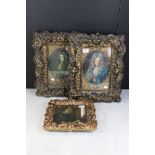 Oil Painting Portrait of a 17th century Gentleman together with a Two Prints of 17th Gentleman
