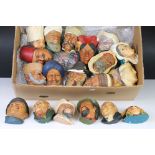 Approximately Twenty Nine mainly ' Bossons ' Chalkware Face Masks