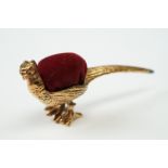 Brass Pheasant Pin Cushion