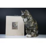 Winstanley Seated Tabby Cat, signed and numbered 5, 29cm high together with a print of Tom Kitten