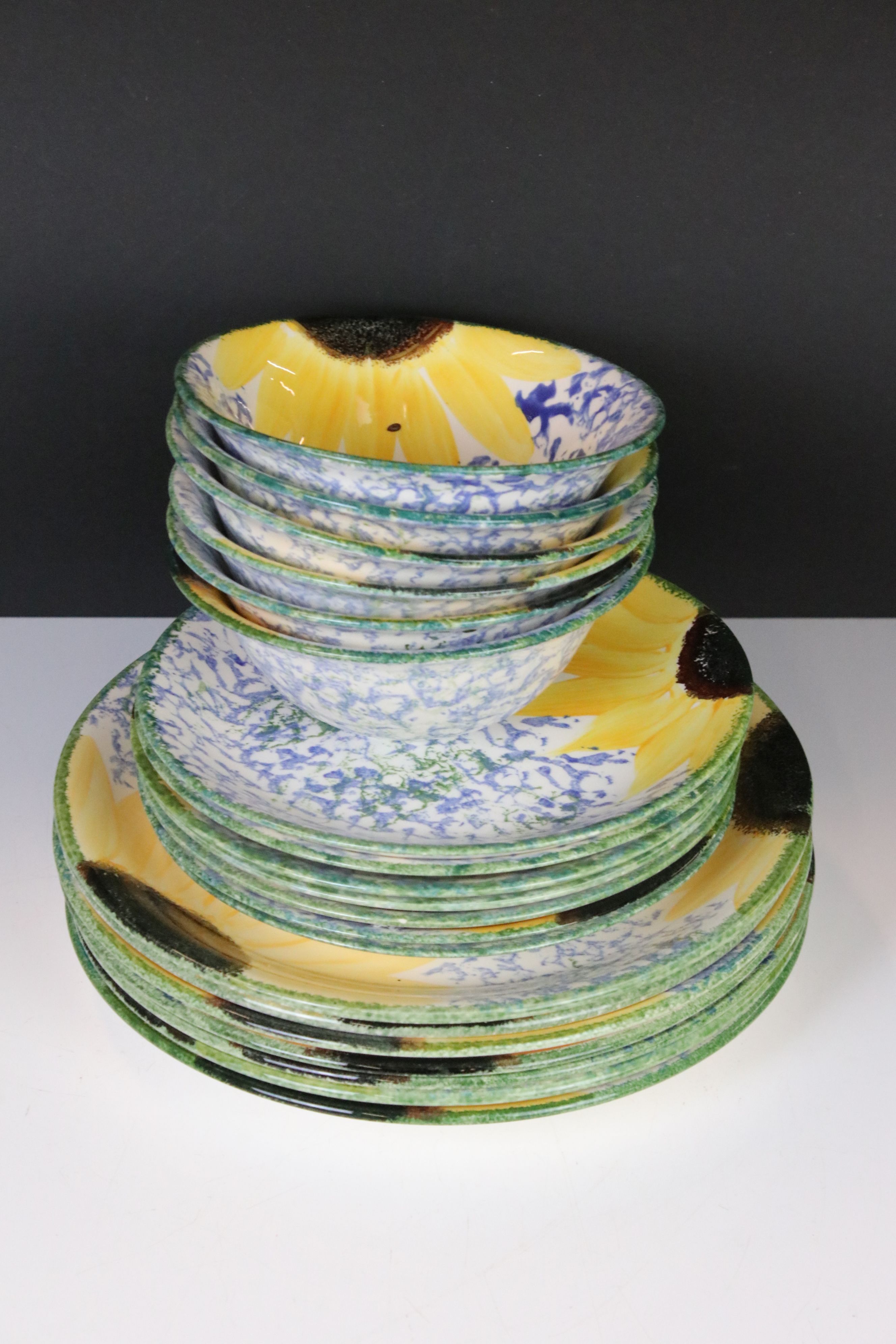 Collection of Poole Pottery ' Vincent Sunflower ' Kitchen ware including 2 lidded storage jars, - Image 2 of 14