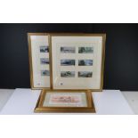 Set of Twelve Small Landscape Watercolours, framed, glazed and mounted as sets of six in two frames,