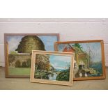 Three Framed Oil on Board Summer Landscapes to include Joan Wolff walled garden, M Jones Isle of