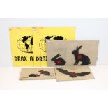 Two ' Drax Airlines ' (from 007 James Bond) Advertising Plastic Signs, 61cm x 61cm together with
