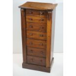 William IV / Victorian Rosewood Wellington Chest of Seven Drawers, 48cm wide x 103cm high