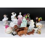 Seven Coalport Figures including The Boy, The Good Girl, Visiting Day, Beatrice at the Garden Party,