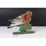 Mid century Painted Metal Fairground / Arcade Ball Game in the form of a Bird, 25cm high